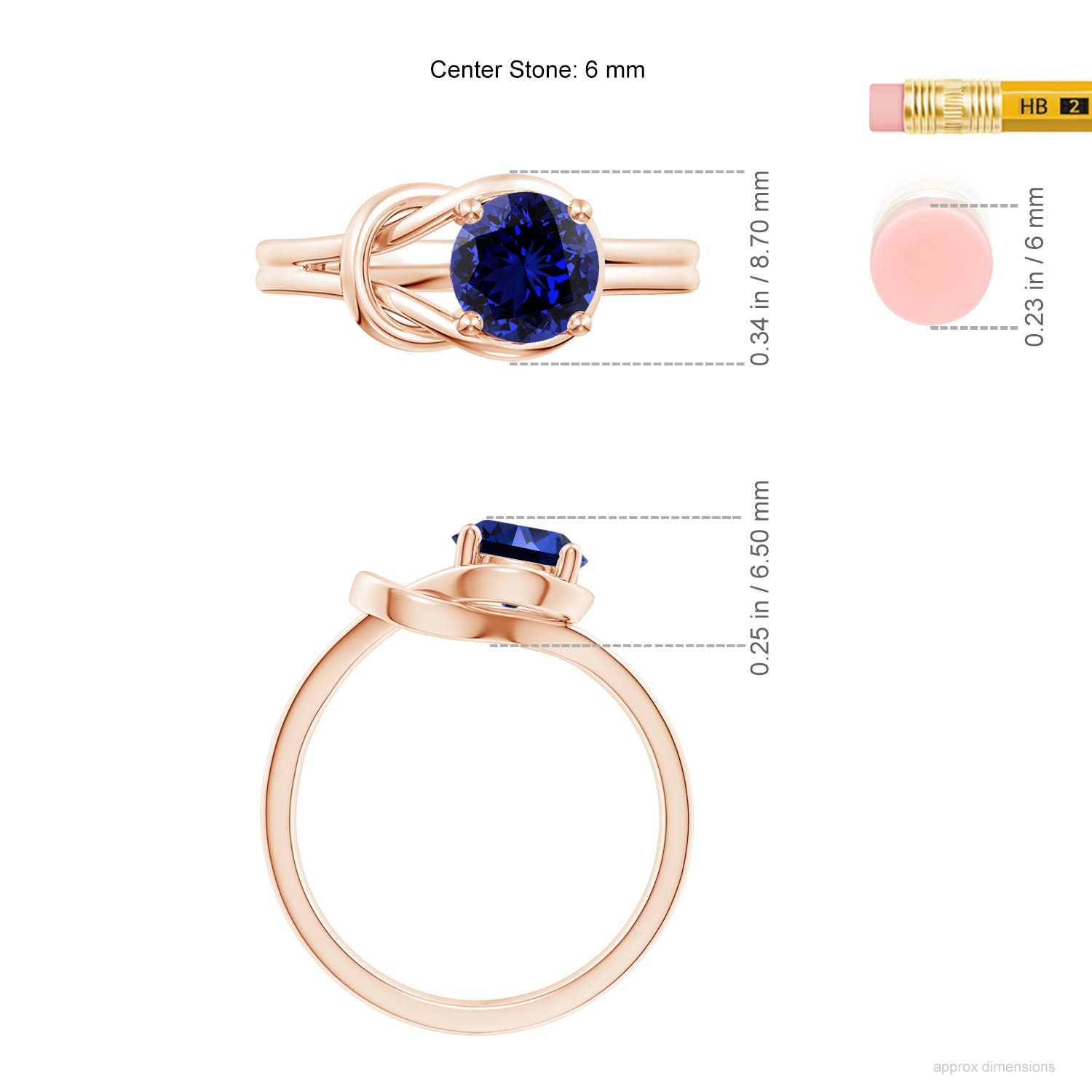 Premium - Lab-Grown Blue Sapphire / 1 CT / 14 KT Rose Gold