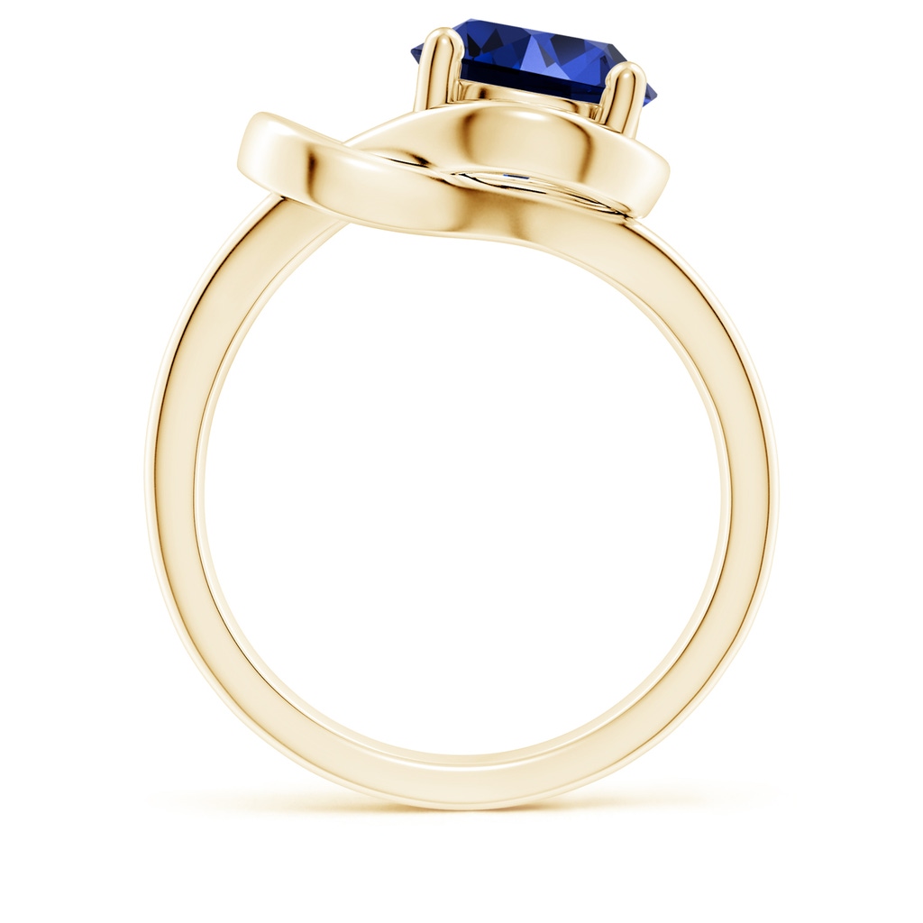 9mm Labgrown Lab-Grown Solitaire Blue Sapphire Infinity Knot Ring in Yellow Gold Side 199