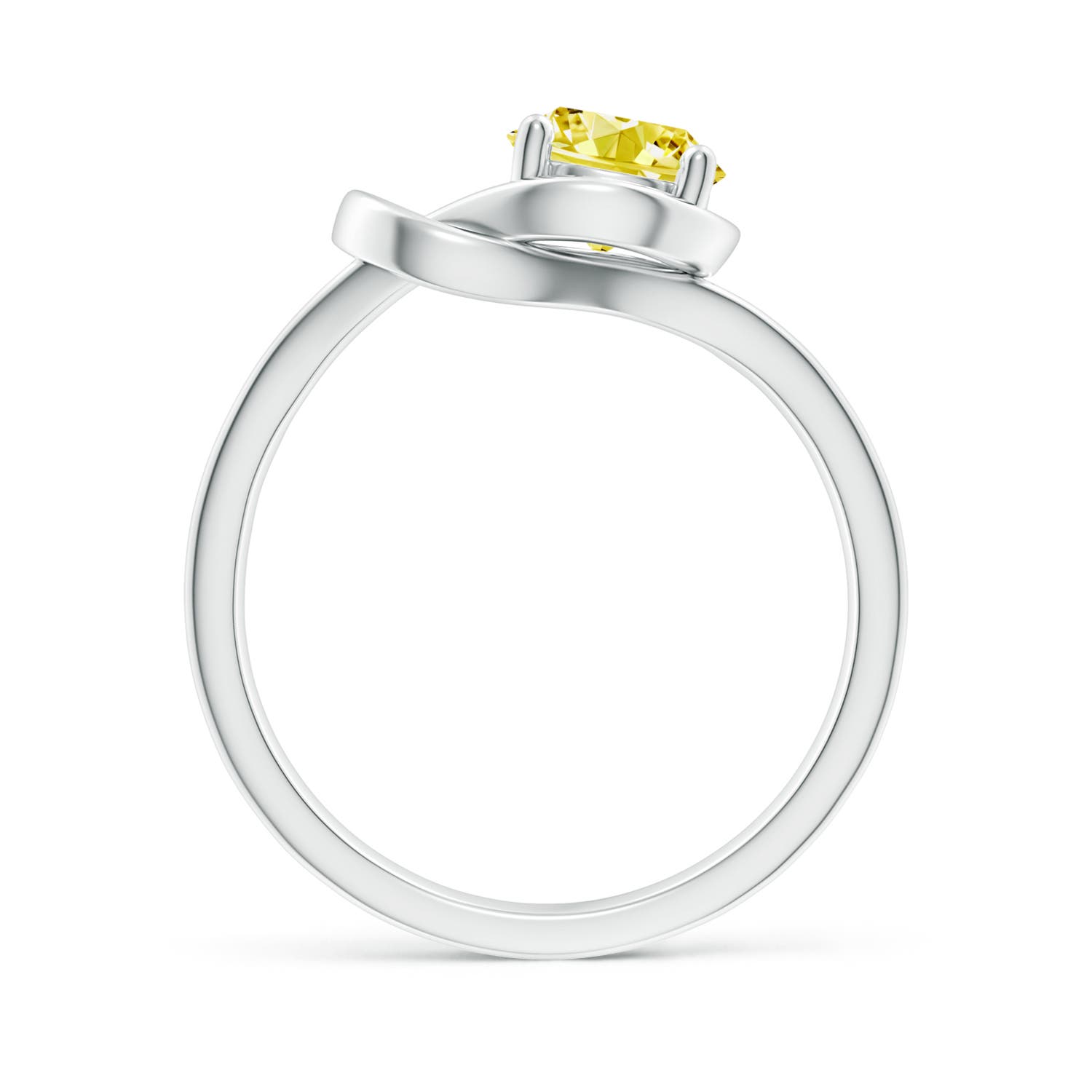 6mm Labgrown Solitaire Lab-Grown Fancy Intense Yellow Diamond Infinity Knot Ring in 18K White Gold