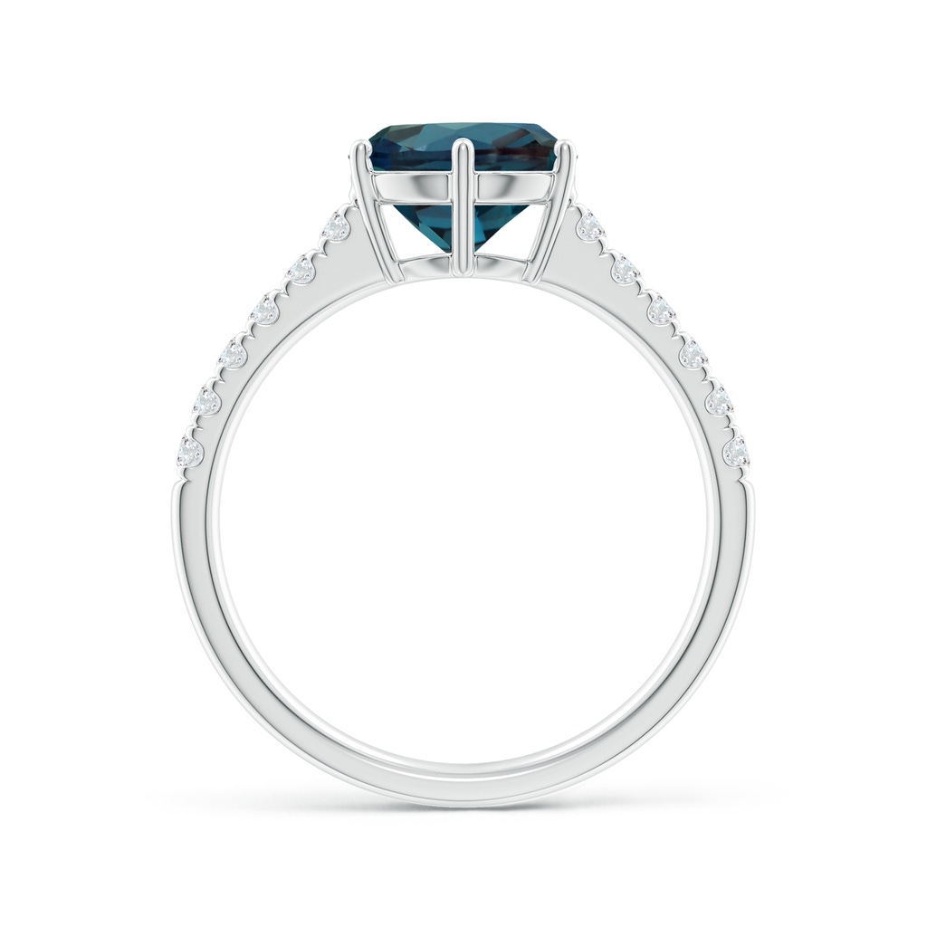 8mm Labgrown Lab-Grown Alexandrite Solitaire Ring with Diamond Accents in White Gold - side 199