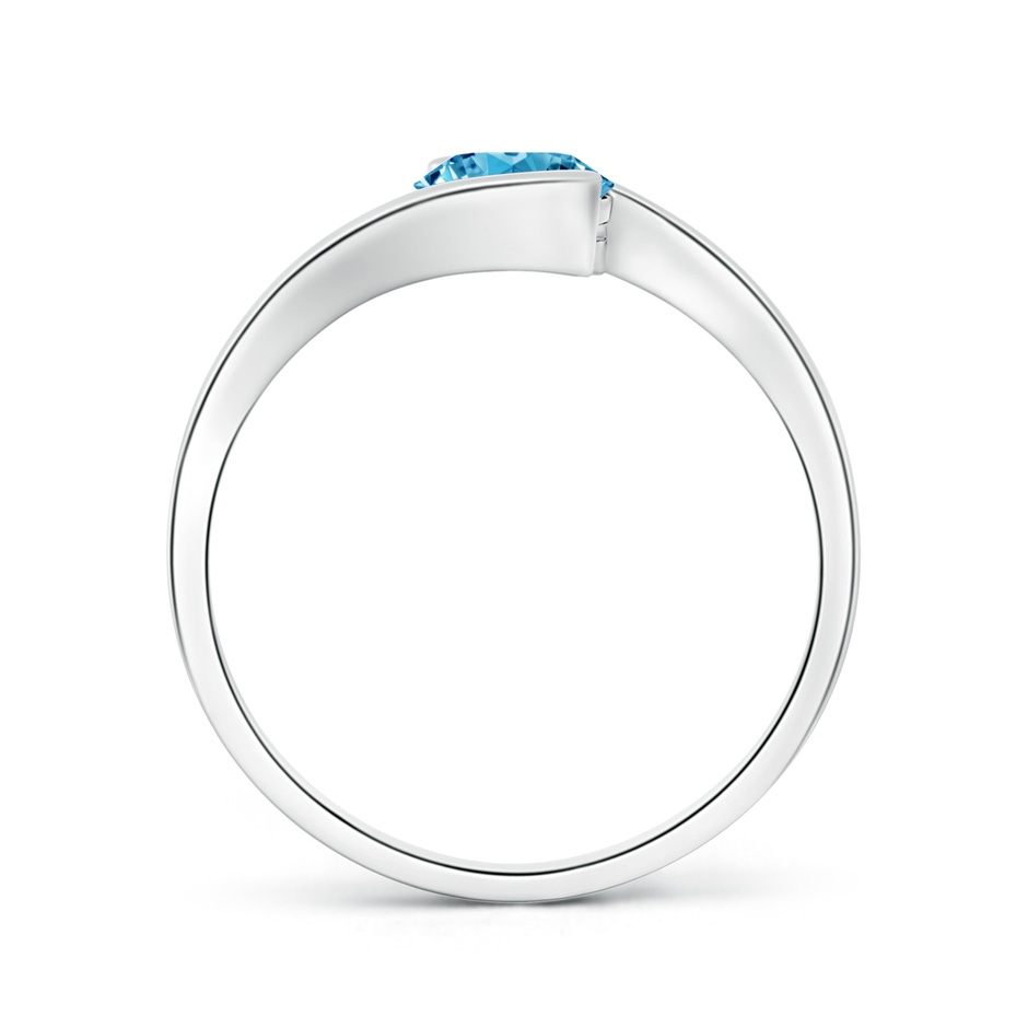 6.4mm Labgrown Semi Bezel-Set Solitaire Round Lab-Grown Fancy Intense Blue Diamond Bypass Ring in P950 Platinum side 199