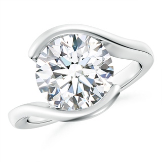 10.1mm FGVS Lab-Grown Semi Bezel-Set Solitaire Round Diamond Bypass Ring in P950 Platinum