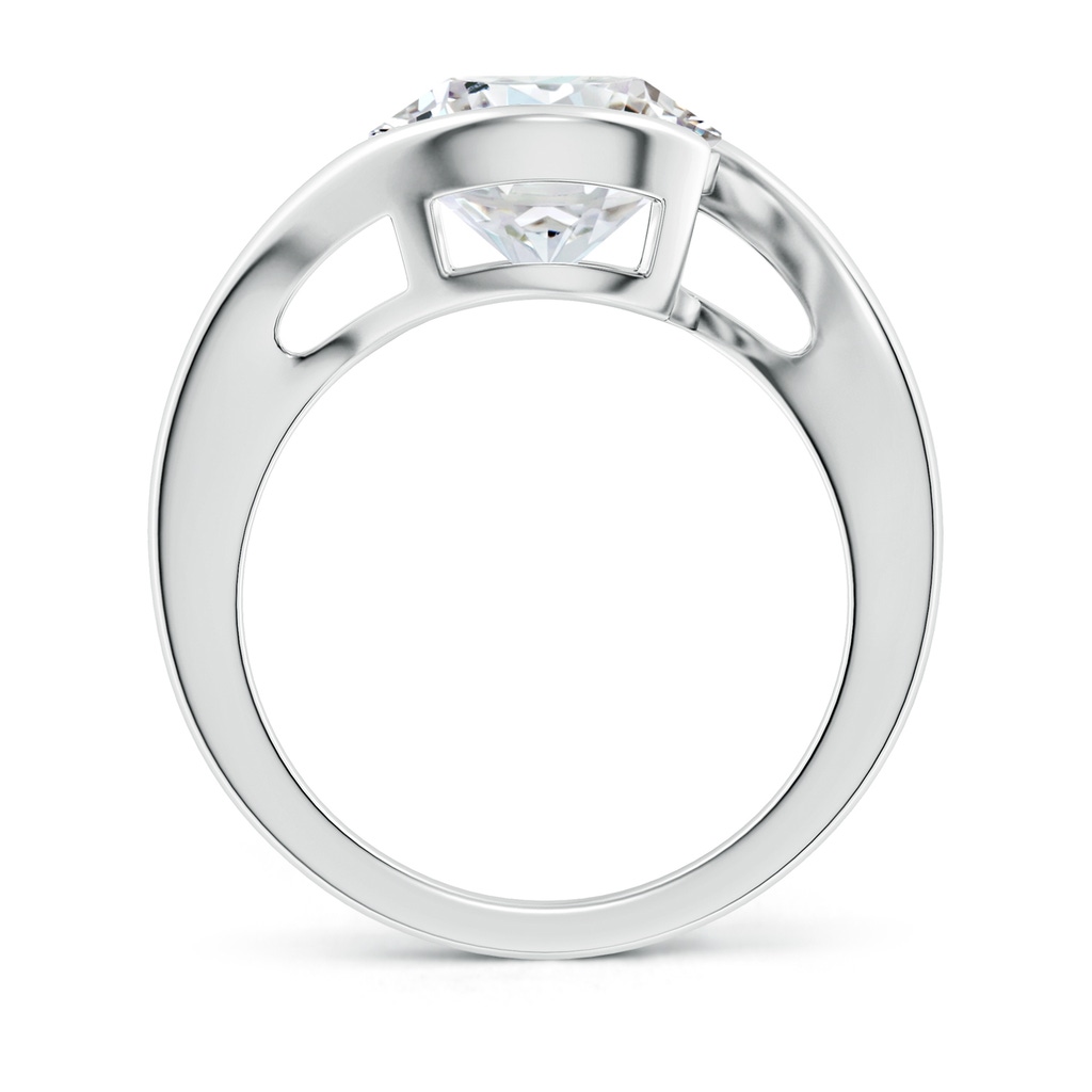 10.1mm FGVS Lab-Grown Semi Bezel-Set Solitaire Round Diamond Bypass Ring in P950 Platinum - side 199