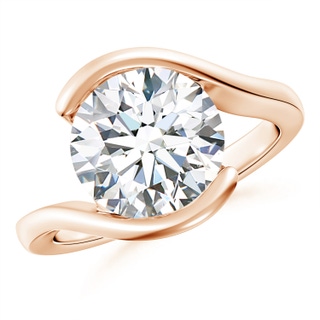 10.1mm FGVS Lab-Grown Semi Bezel-Set Solitaire Round Diamond Bypass Ring in Rose Gold