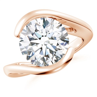 11.1mm FGVS Lab-Grown Semi Bezel-Set Solitaire Round Diamond Bypass Ring in 18K Rose Gold