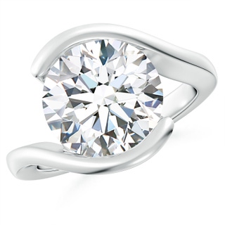 11.1mm FGVS Lab-Grown Semi Bezel-Set Solitaire Round Diamond Bypass Ring in P950 Platinum