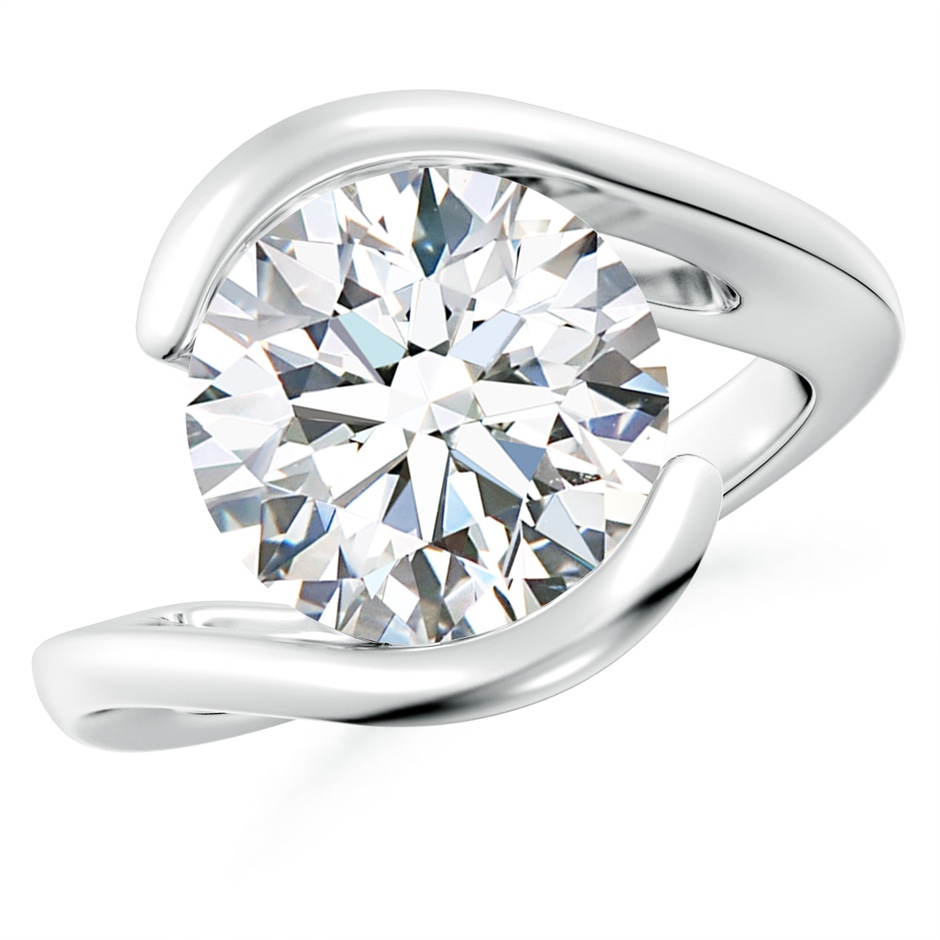 11.1mm FGVS Lab-Grown Semi Bezel-Set Solitaire Round Diamond Bypass Ring in P950 Platinum 