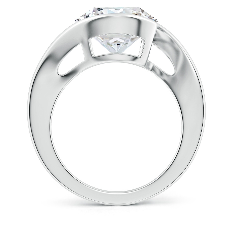 11.1mm FGVS Lab-Grown Semi Bezel-Set Solitaire Round Diamond Bypass Ring in P950 Platinum side 199
