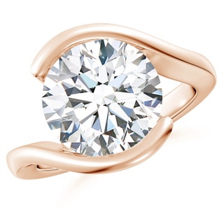 11.1mm FGVS Lab-Grown Semi Bezel-Set Solitaire Round Diamond Bypass Ring in Rose Gold