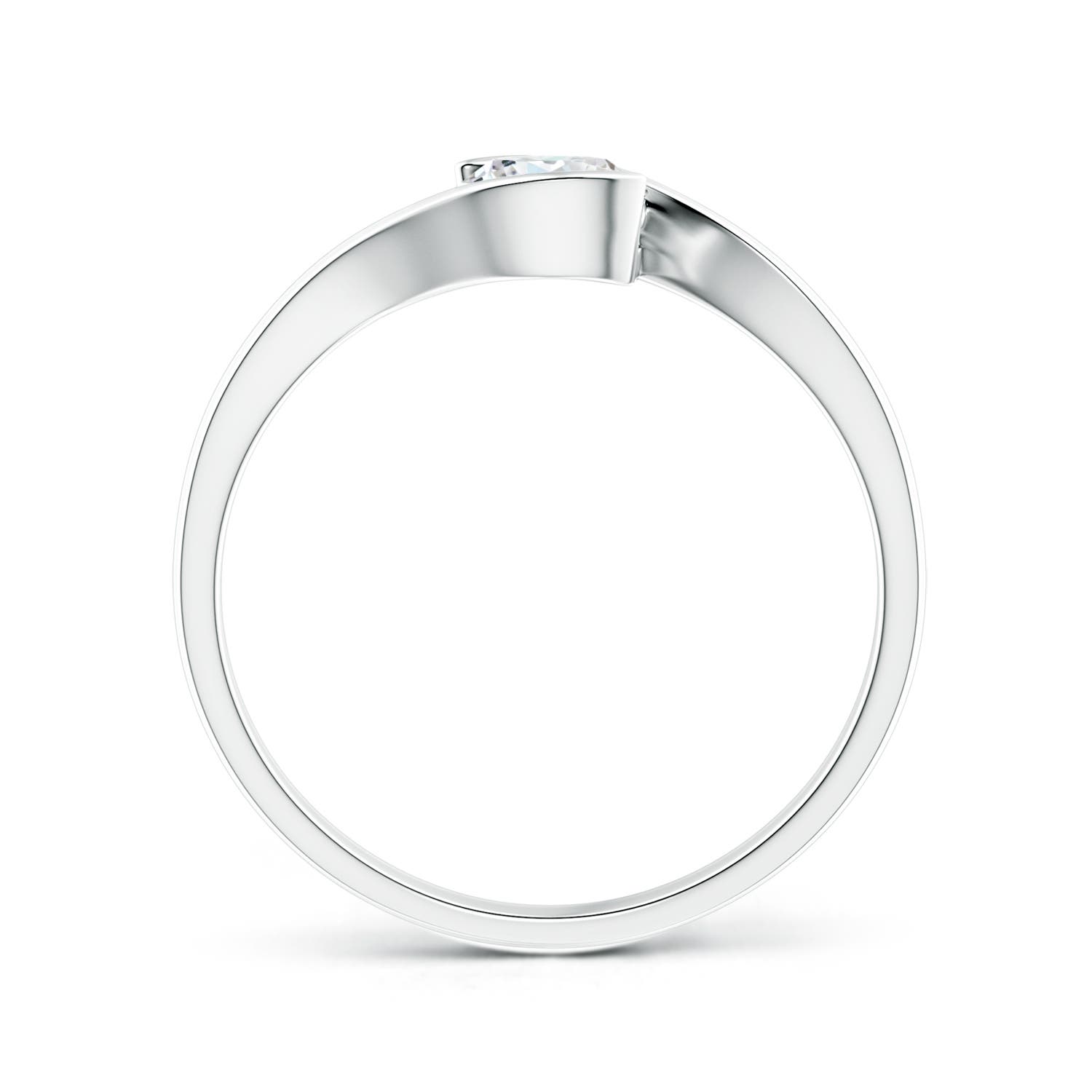5.1mm FGVS Lab-Grown Semi Bezel-Set Solitaire Round Diamond Bypass Ring in White Gold - side 3