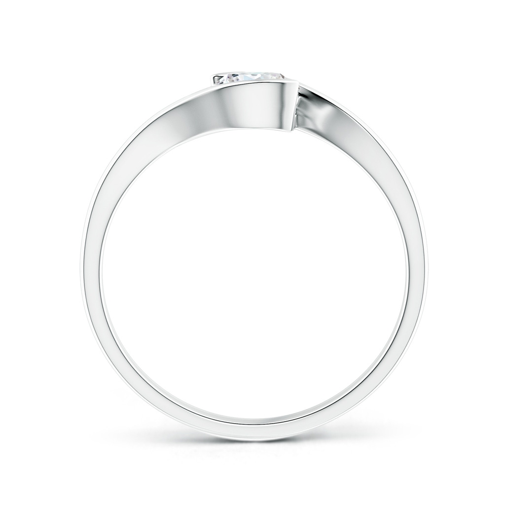 5.1mm FGVS Lab-Grown Semi Bezel-Set Solitaire Round Diamond Bypass Ring in White Gold - side 199