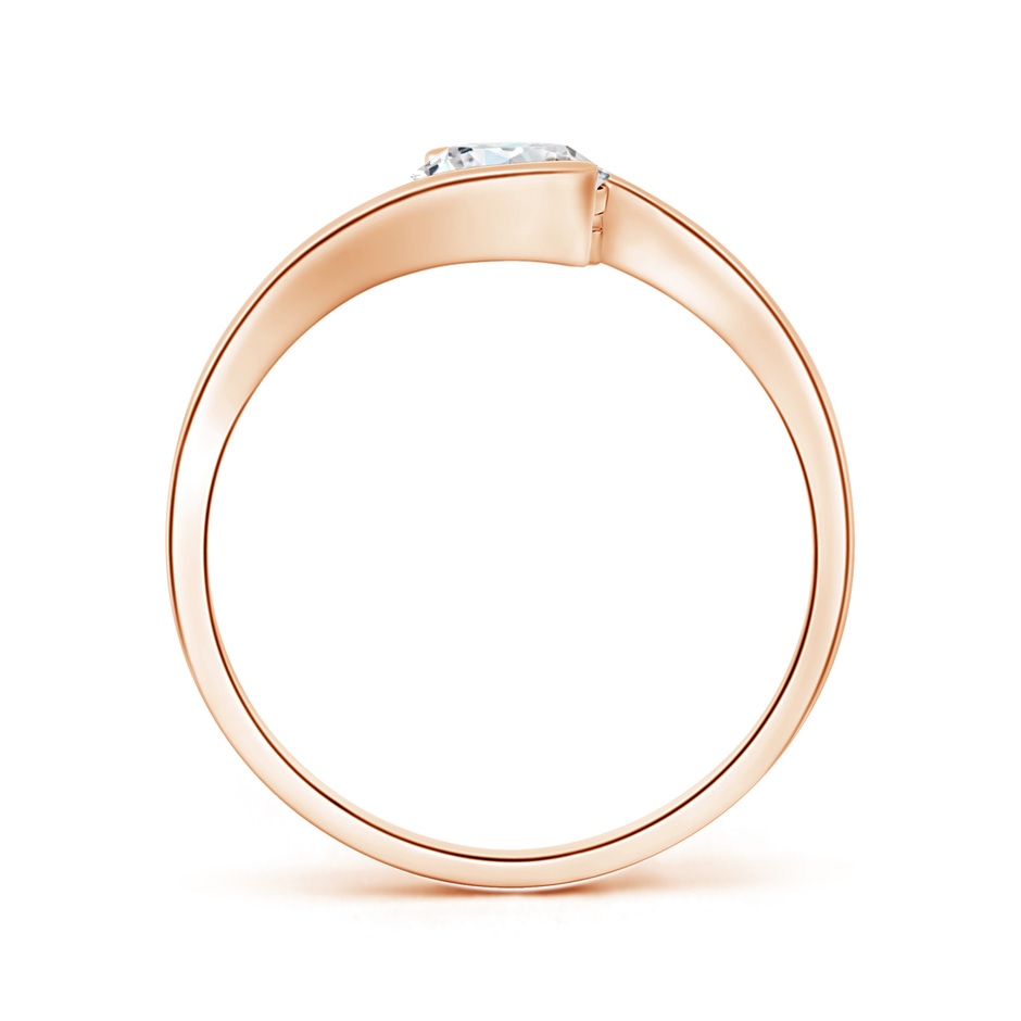 6.4mm FGVS Lab-Grown Semi Bezel-Set Solitaire Round Diamond Bypass Ring in 9K Rose Gold side 199