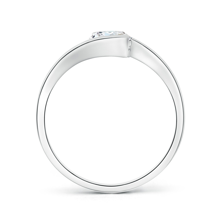 6.4mm FGVS Lab-Grown Semi Bezel-Set Solitaire Round Diamond Bypass Ring in P950 Platinum side 199