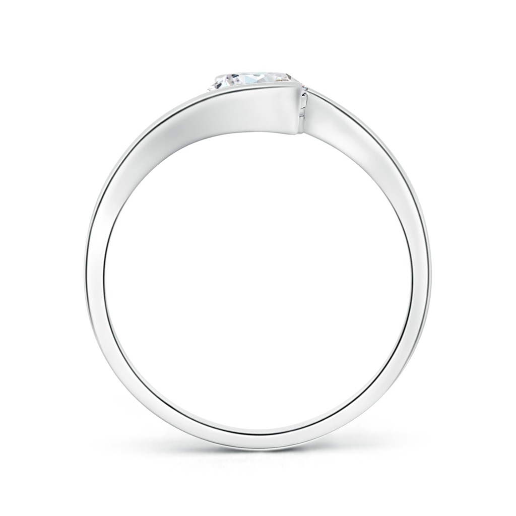 6.4mm FGVS Lab-Grown Semi Bezel-Set Solitaire Round Diamond Bypass Ring in White Gold Side 199
