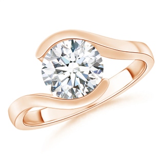 8.1mm FGVS Lab-Grown Semi Bezel-Set Solitaire Round Diamond Bypass Ring in 18K Rose Gold