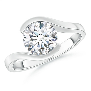 8.1mm FGVS Lab-Grown Semi Bezel-Set Solitaire Round Diamond Bypass Ring in P950 Platinum