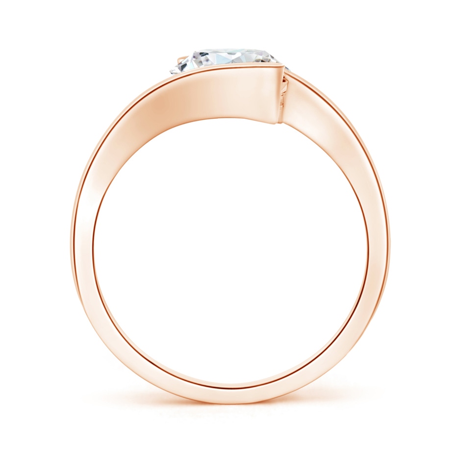8.1mm FGVS Lab-Grown Semi Bezel-Set Solitaire Round Diamond Bypass Ring in Rose Gold side 199
