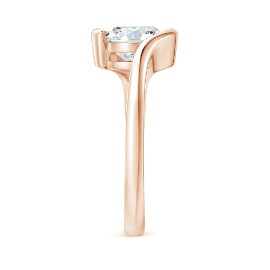 8.1mm FGVS Lab-Grown Semi Bezel-Set Solitaire Round Diamond Bypass Ring in Rose Gold side 299