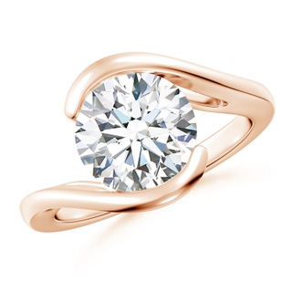 9.2mm FGVS Lab-Grown Semi Bezel-Set Solitaire Round Diamond Bypass Ring in 18K Rose Gold