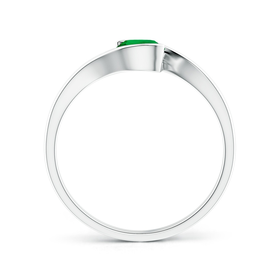 5.5mm Labgrown Lab-Grown Semi Bezel-Set Solitaire Round Emerald Bypass Ring in P950 Platinum side 199