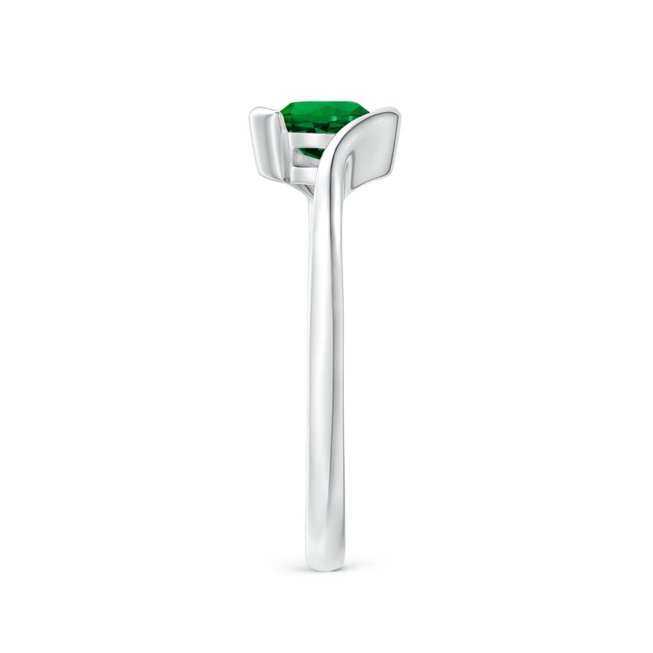 5.5mm Labgrown Lab-Grown Semi Bezel-Set Solitaire Round Emerald Bypass Ring in P950 Platinum side 299