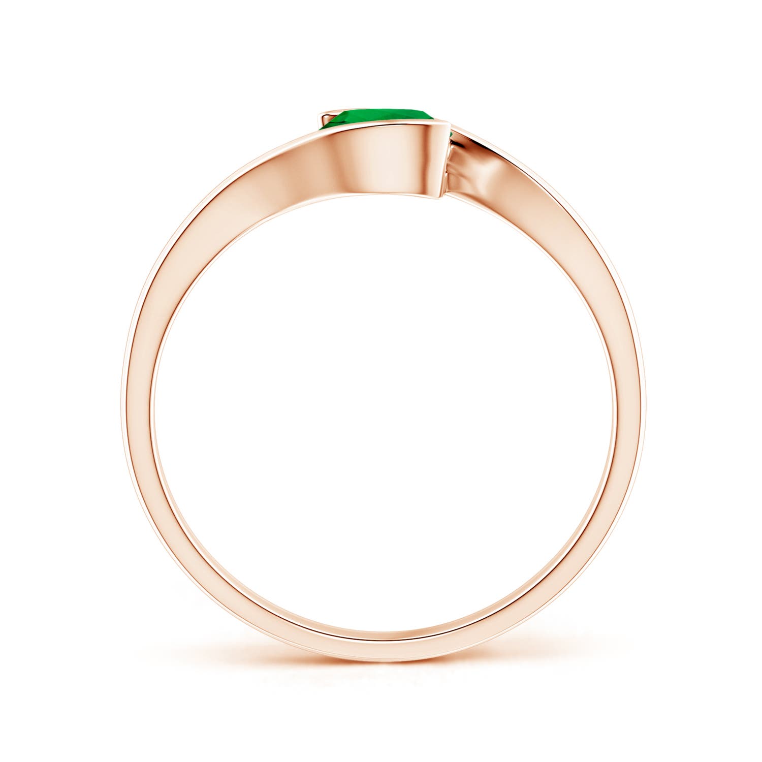 Premium - Lab-Grown Emerald / 0.55 CT / 14 KT Rose Gold