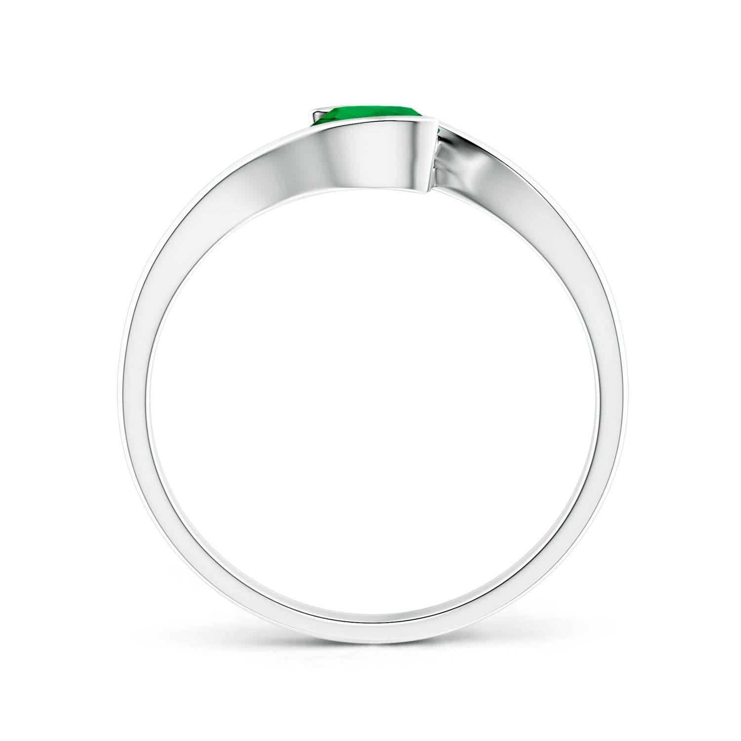 Premium - Lab-Grown Emerald / 0.55 CT / 14 KT White Gold