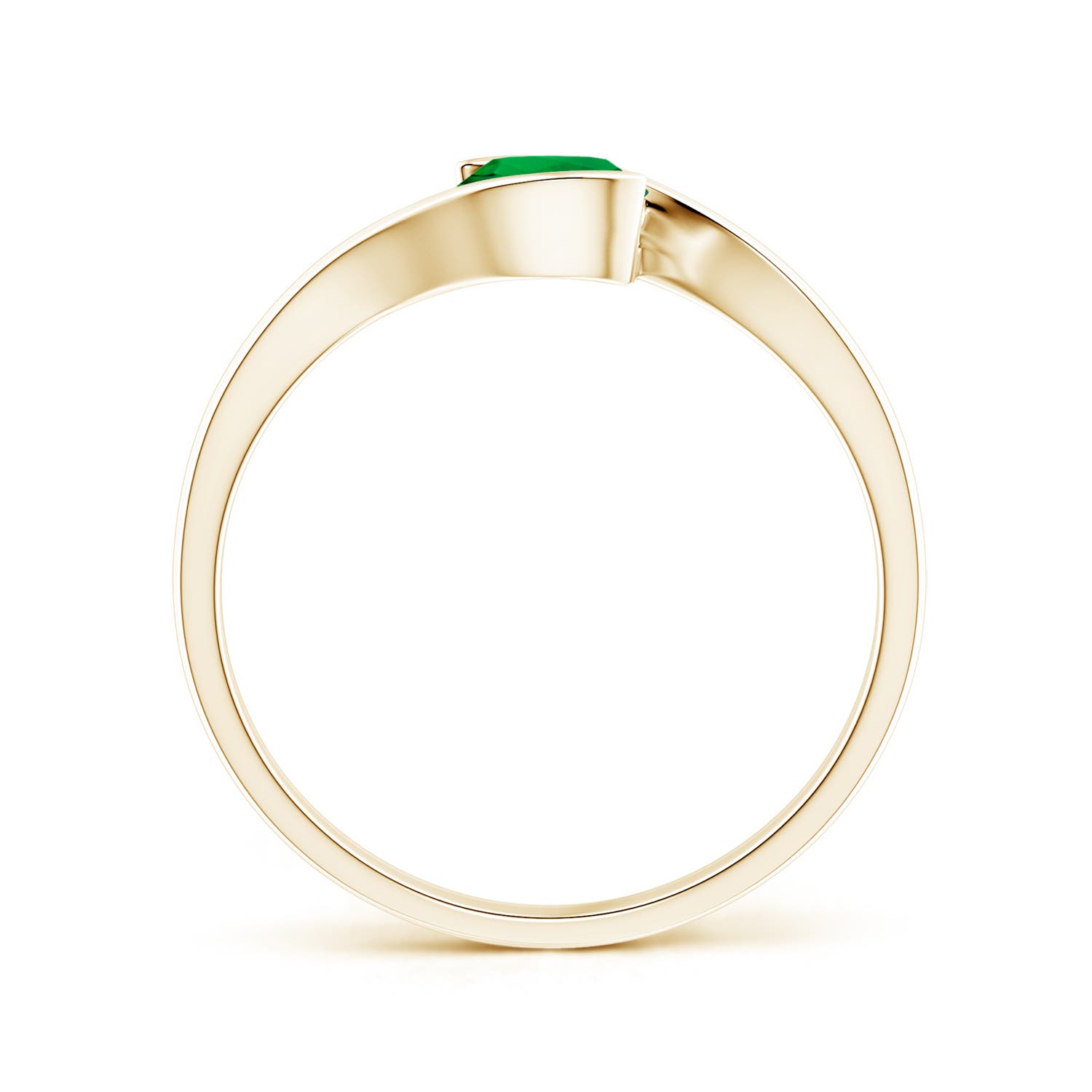 Premium - Lab-Grown Emerald / 0.55 CT / 14 KT Yellow Gold