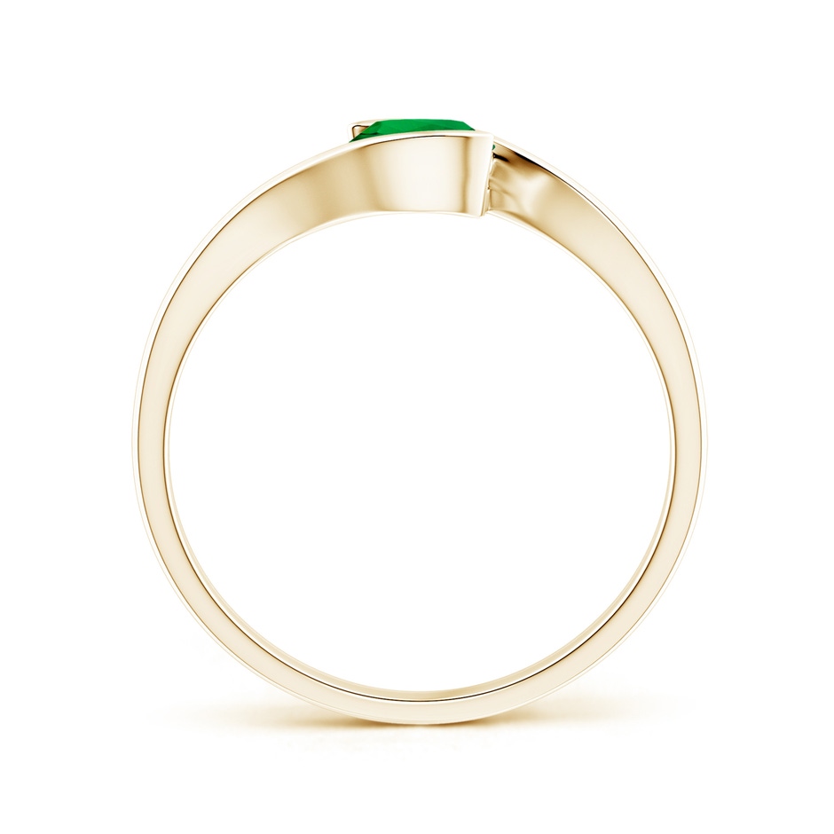 5.5mm Labgrown Lab-Grown Semi Bezel-Set Solitaire Round Emerald Bypass Ring in Yellow Gold side 199