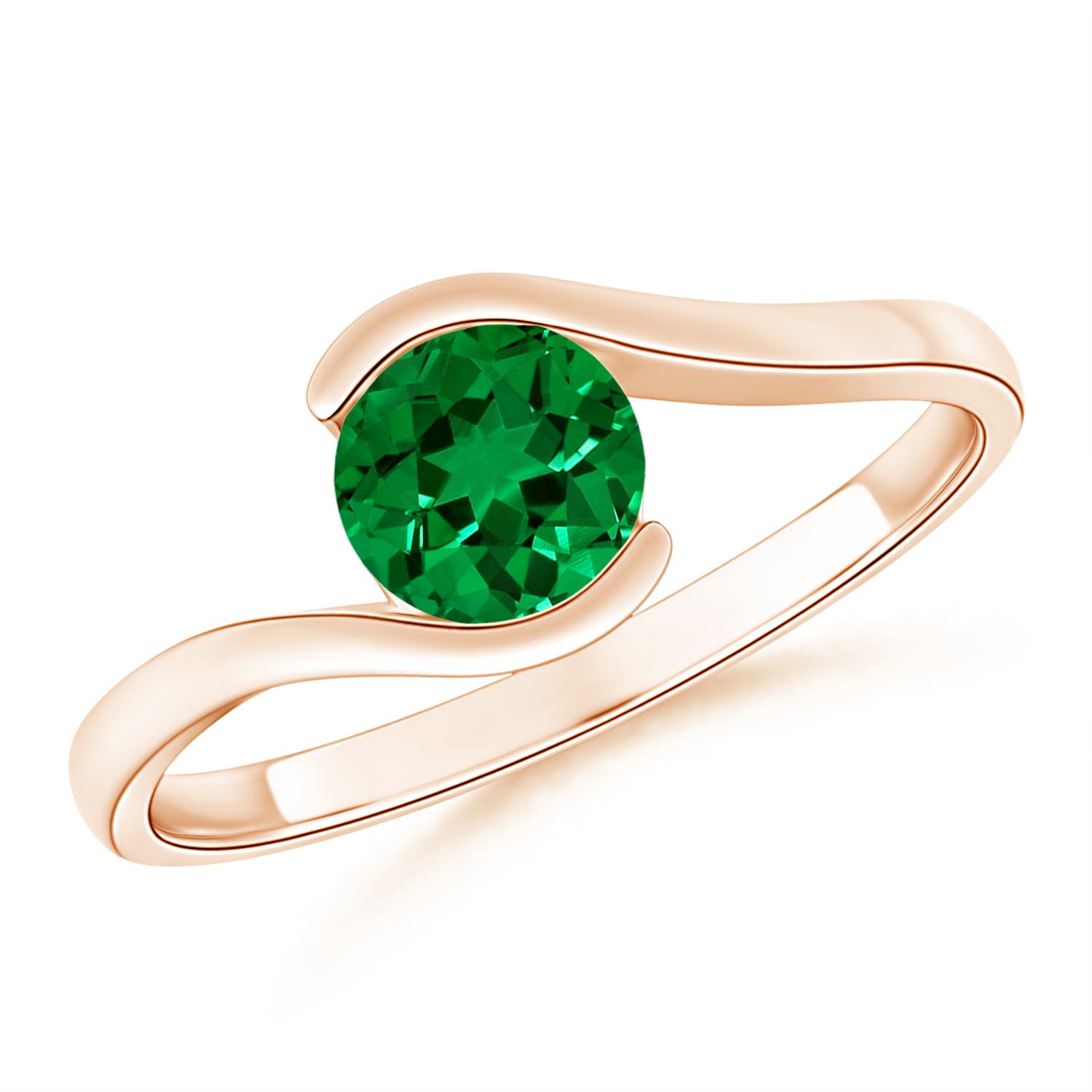 Premium - Lab-Grown Emerald / 0.95 CT / 14 KT Rose Gold