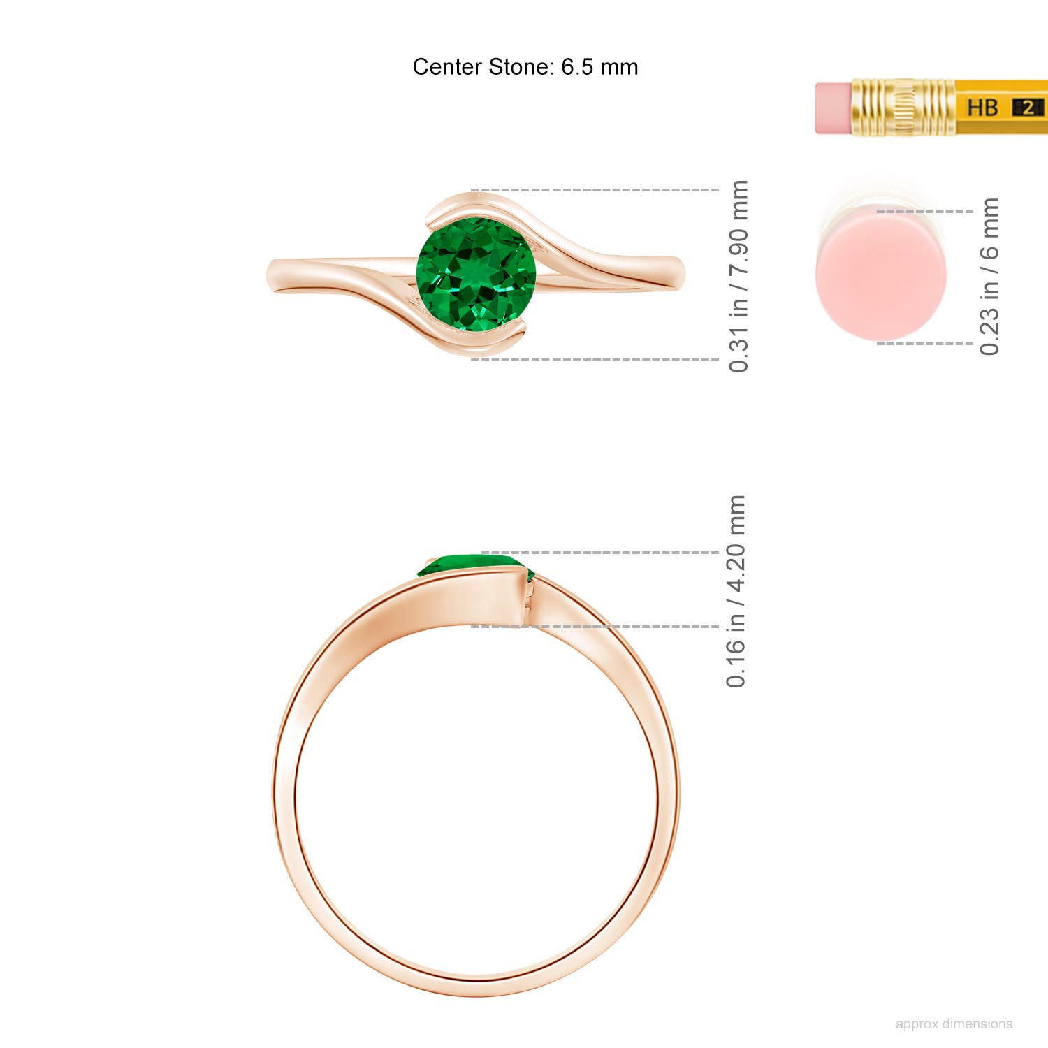 Premium - Lab-Grown Emerald / 0.95 CT / 14 KT Rose Gold