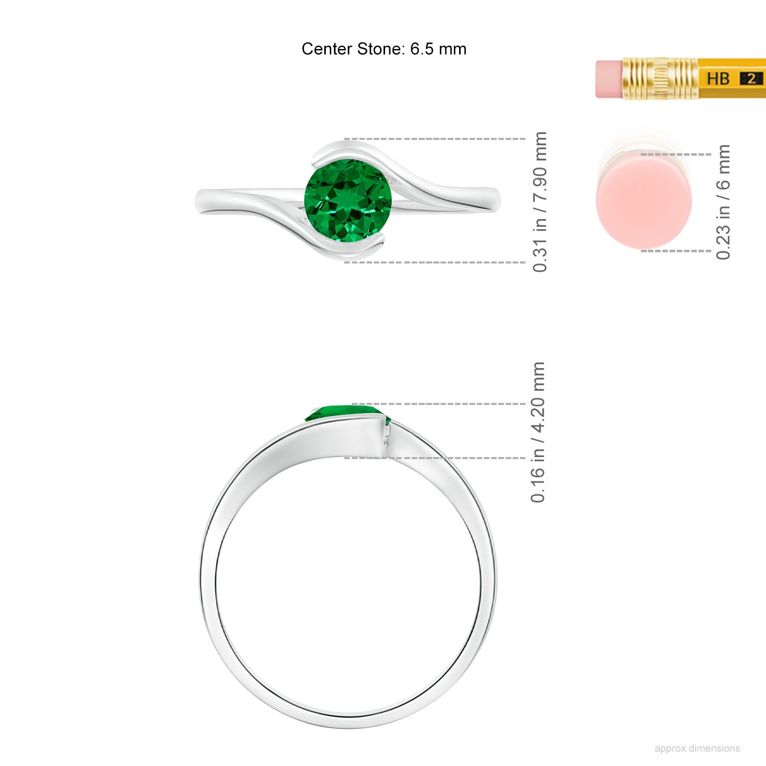 Premium - Lab-Grown Emerald / 0.95 CT / 14 KT White Gold