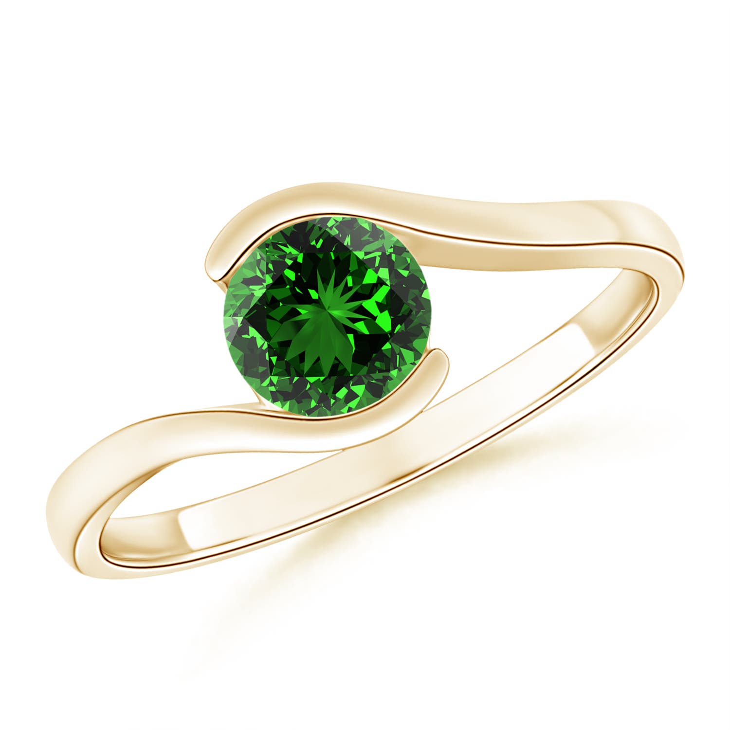 Premium - Lab-Grown Emerald / 0.95 CT / 14 KT Yellow Gold