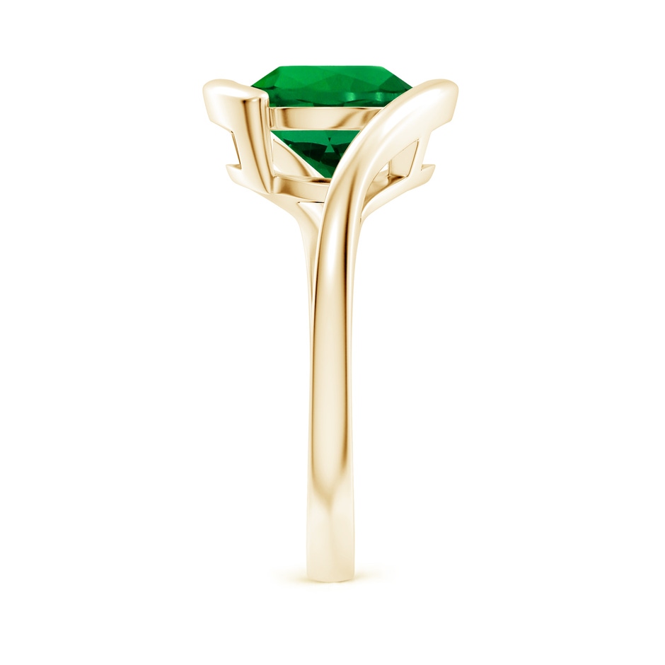 9mm Labgrown Lab-Grown Semi Bezel-Set Solitaire Round Emerald Bypass Ring in Yellow Gold side 299