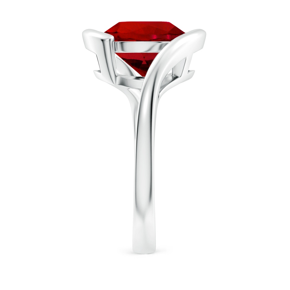 10mm Labgrown Lab-Grown Semi Bezel-Set Solitaire Round Ruby Bypass Ring in 18K White Gold side 299