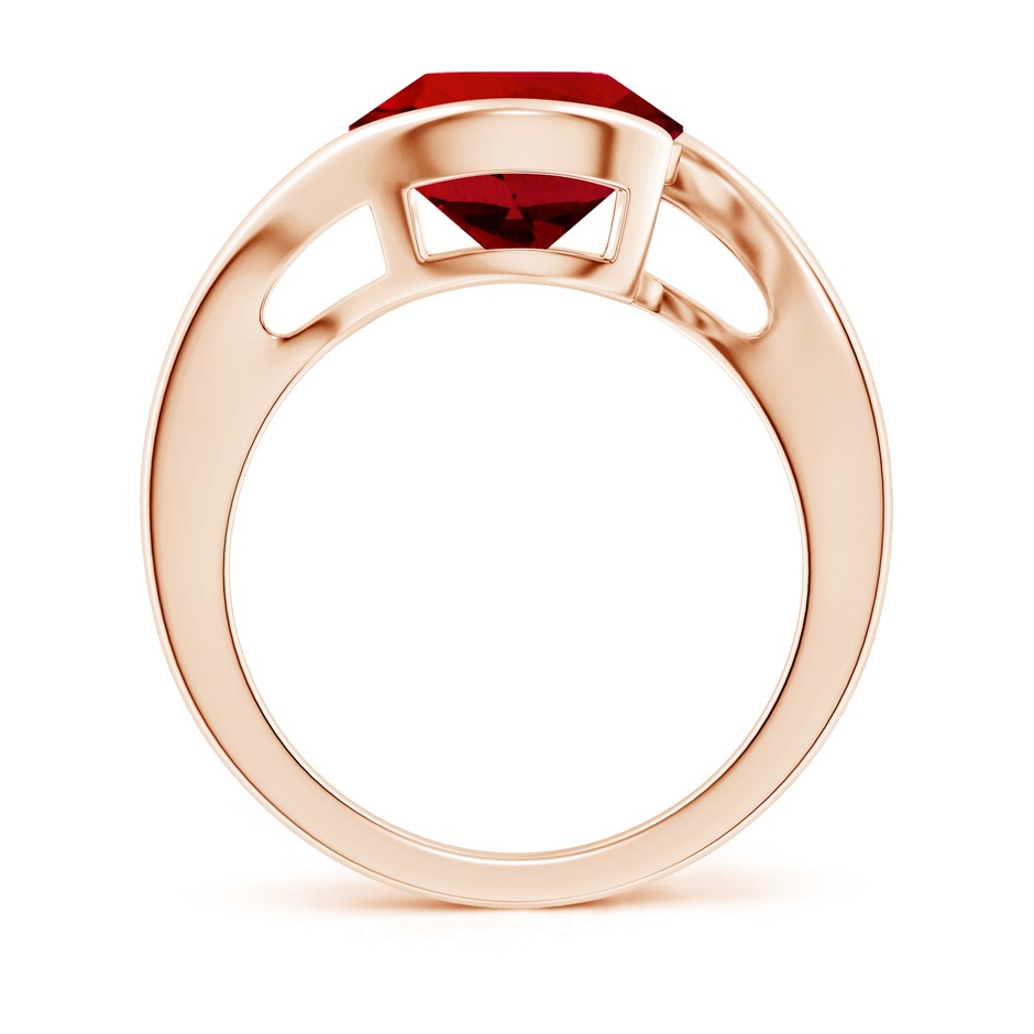 10mm Labgrown Lab-Grown Semi Bezel-Set Solitaire Round Ruby Bypass Ring in Rose Gold side 199