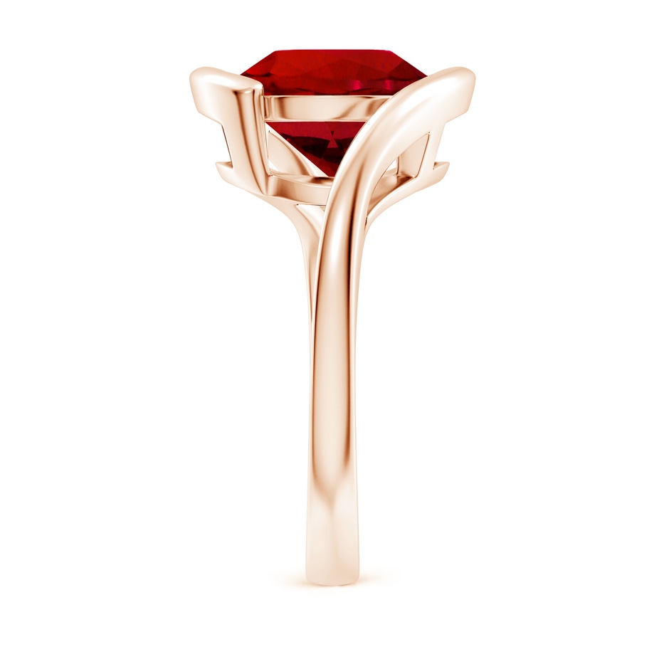 10mm Labgrown Lab-Grown Semi Bezel-Set Solitaire Round Ruby Bypass Ring in Rose Gold side 299