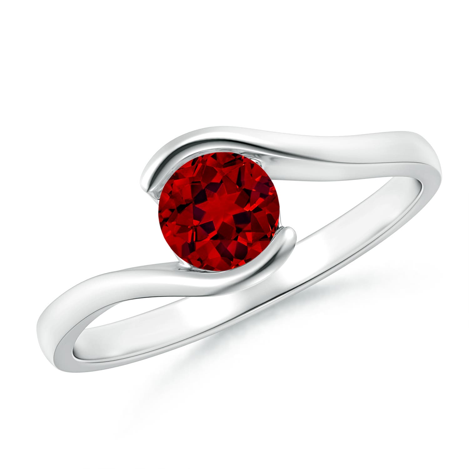 Premium - Lab-Grown Ruby / 0.75 CT / 14 KT White Gold