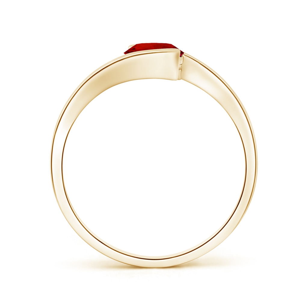 6.5mm Labgrown Lab-Grown Semi Bezel-Set Solitaire Round Ruby Bypass Ring in 18K Yellow Gold - side 199