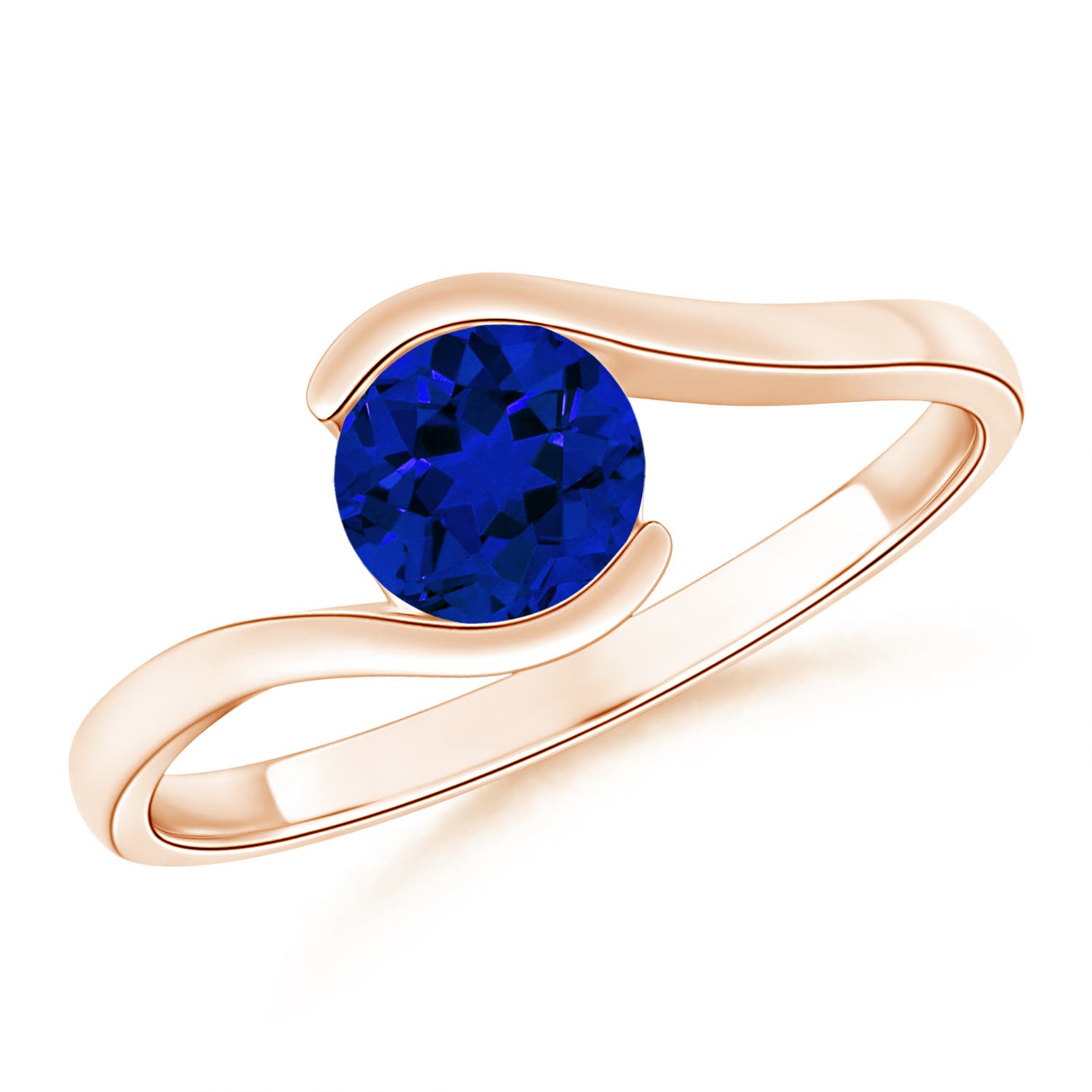 Premium - Lab-Grown Blue Sapphire / 1.2 CT / 14 KT Rose Gold