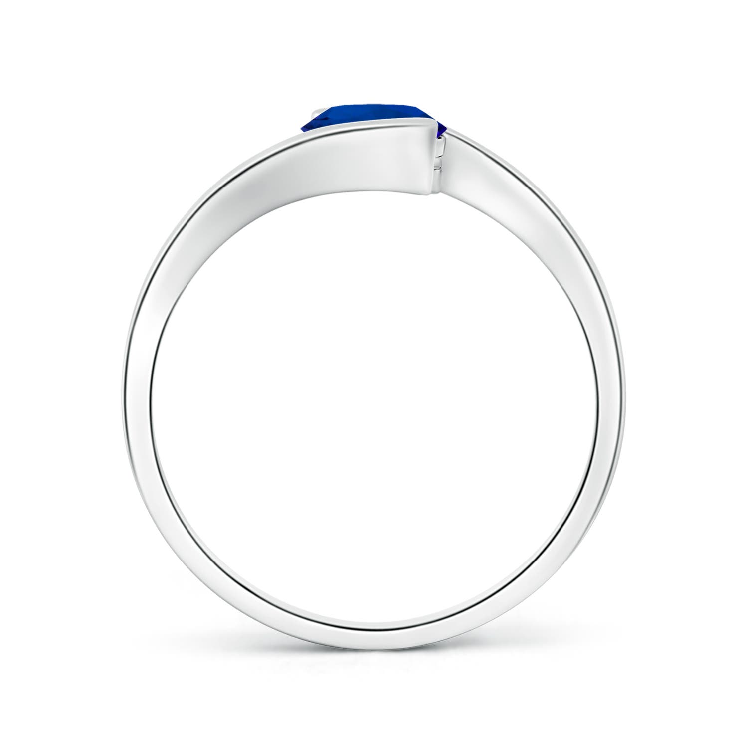 Premium - Lab-Grown Blue Sapphire / 1.2 CT / 14 KT White Gold