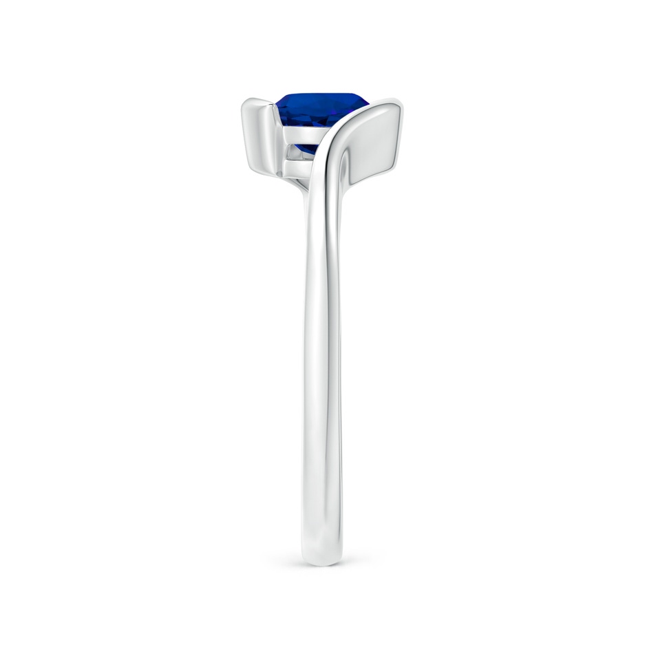 6.5mm Labgrown Lab-Grown Semi Bezel-Set Solitaire Round Blue Sapphire Bypass Ring in White Gold side 299