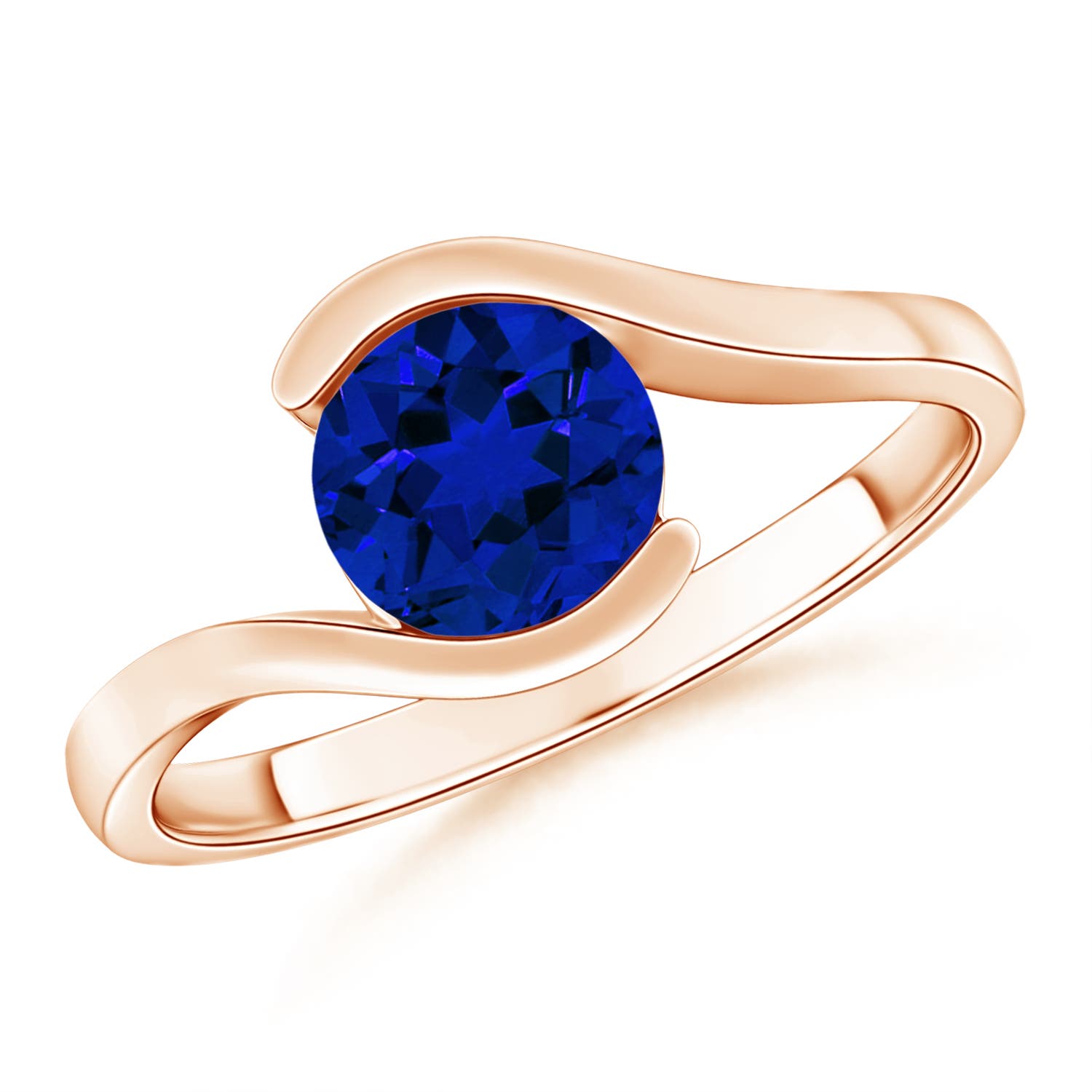 Premium - Lab-Grown Blue Sapphire / 1.7 CT / 14 KT Rose Gold