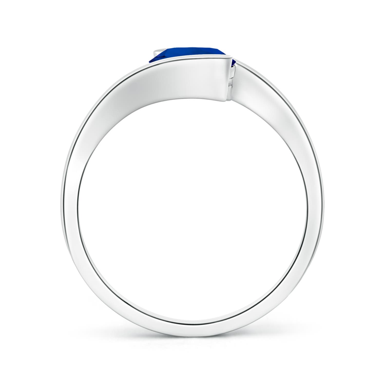 Premium - Lab-Grown Blue Sapphire / 1.7 CT / 14 KT White Gold