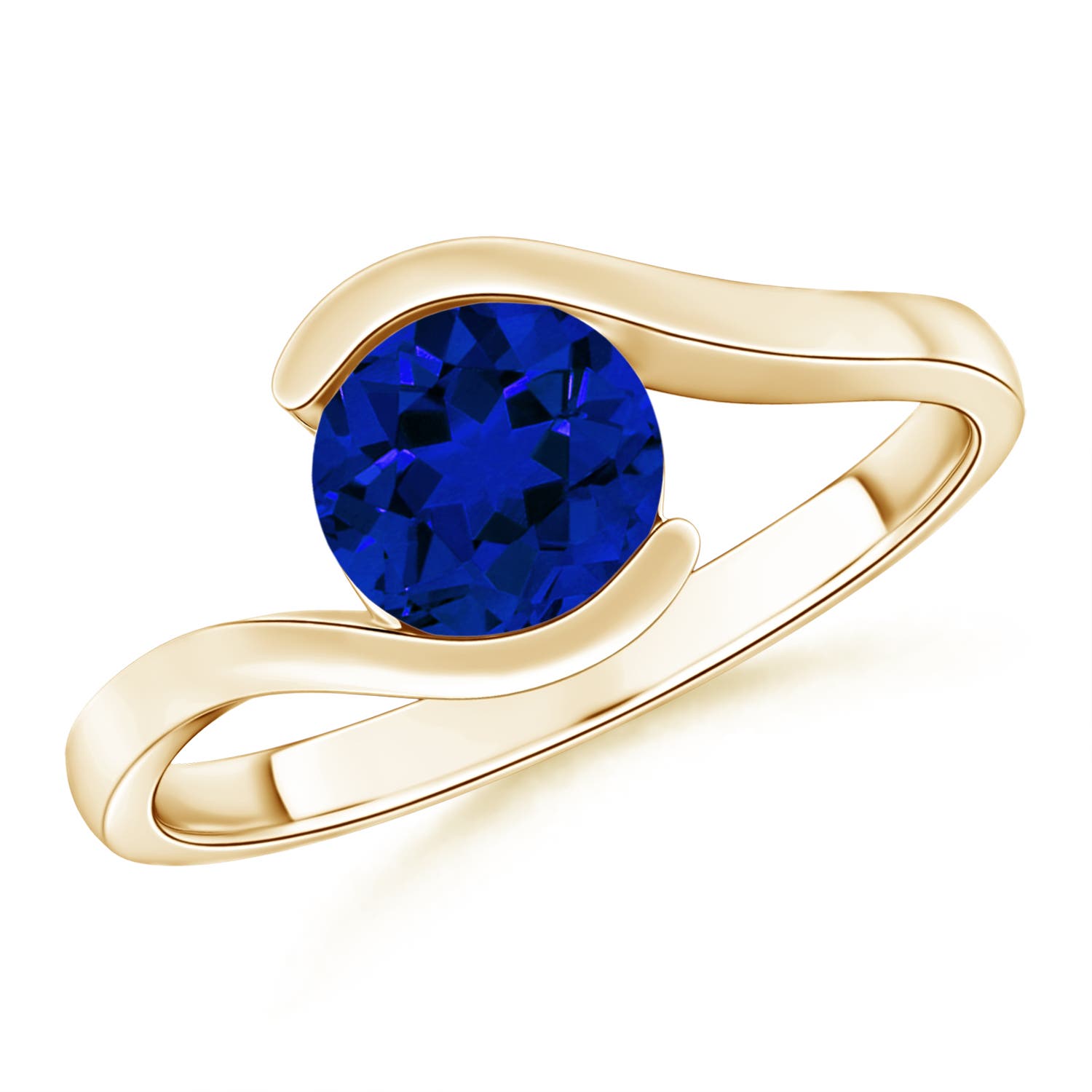 Premium - Lab-Grown Blue Sapphire / 1.7 CT / 14 KT Yellow Gold