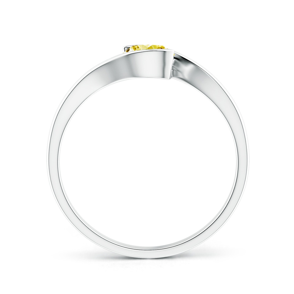 5.1mm Labgrown Semi Bezel-Set Solitaire Round Lab-Grown Fancy Intense Yellow Diamond Bypass Ring in 18K White Gold side 199
