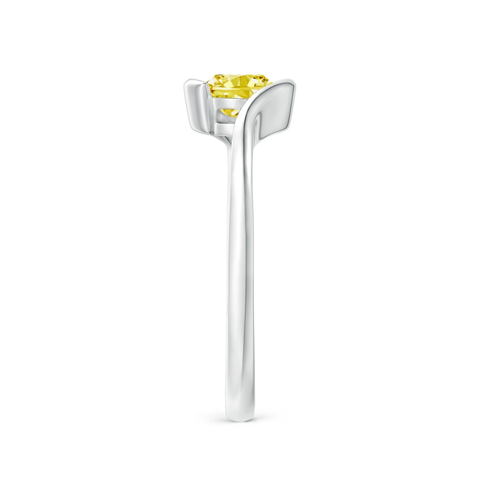 5.1mm Labgrown Semi Bezel-Set Solitaire Round Lab-Grown Fancy Intense Yellow Diamond Bypass Ring in 18K White Gold side 299