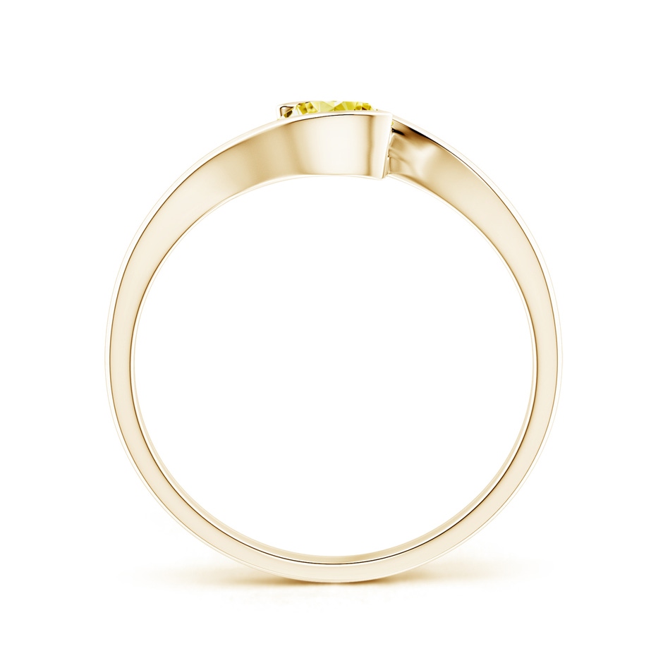 5.1mm Labgrown Semi Bezel-Set Solitaire Round Lab-Grown Fancy Intense Yellow Diamond Bypass Ring in Yellow Gold side 199