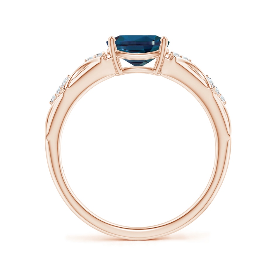 8x6mm Labgrown Oval Lab-Grown Alexandrite Vintage Style Ring with Diamond Accents in 18K Rose Gold side 199