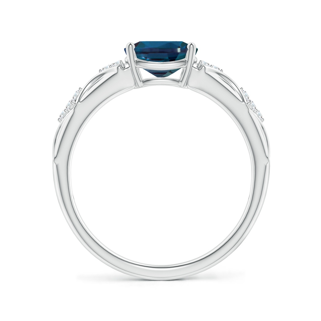 8x6mm Labgrown Oval Lab-Grown Alexandrite Vintage Style Ring with Diamond Accents in White Gold - side 199